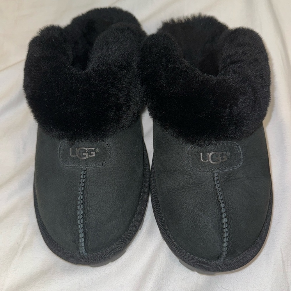 Black Ugg Coquette Slippers